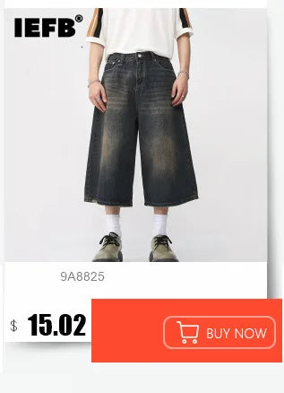 IEFB Pantaloni in denim da uomo estivi Vecchio blu lavato Jeans maschili Dritto Casual da uomo Pantaloni larghi a gamba larga Nuova moda 9C354