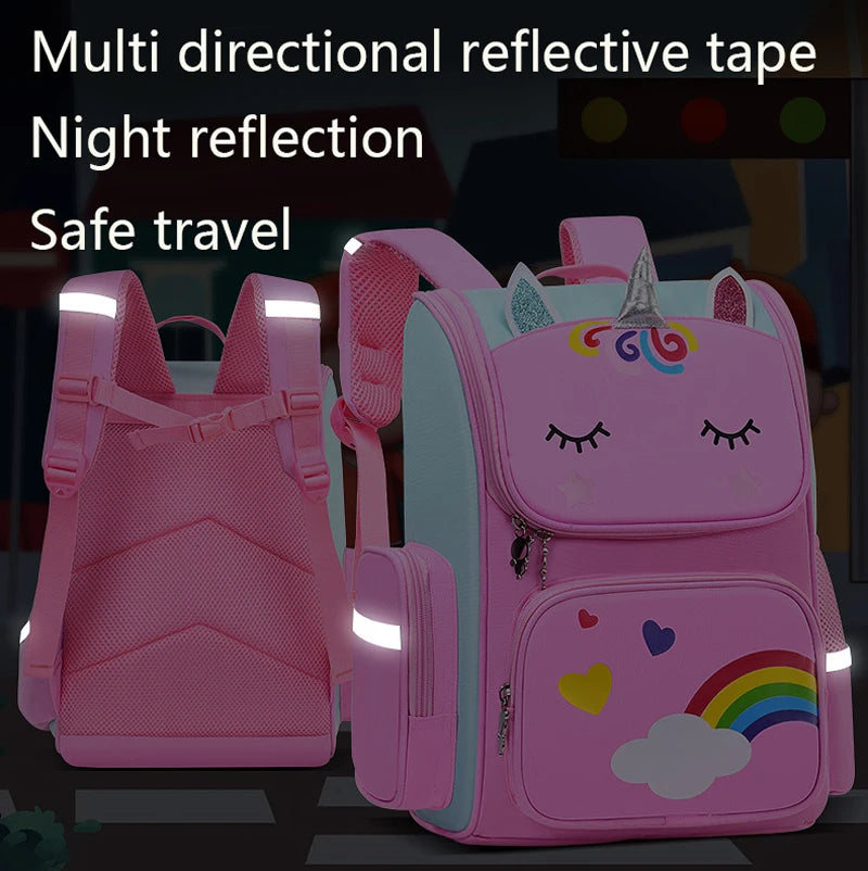 Zaino per bambina con borsa da scuola per adolescenti con stampa unicorno impermeabile di grande capacità per 2-16 anni Zaino per bambini Kawaii carino