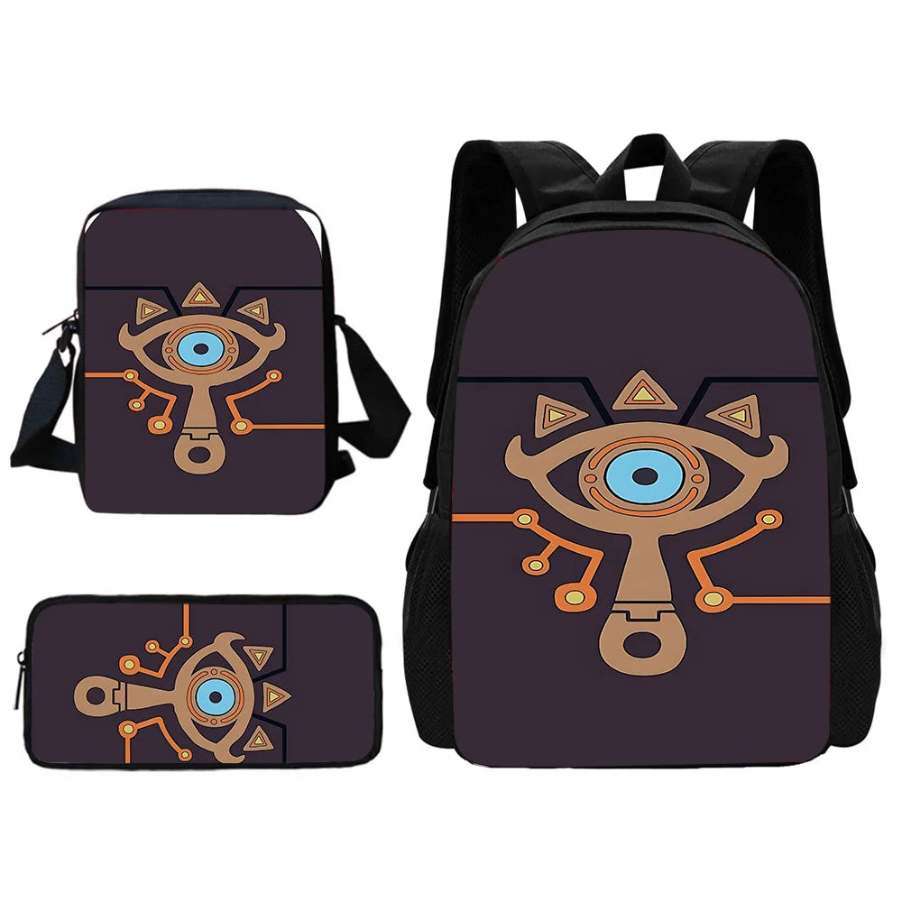 Zaino per la scuola dei bambini The Legends of Zeldas con borse per il pranzo, borse per matite, borse per la scuola per ragazzi e ragazze, miglior regalo