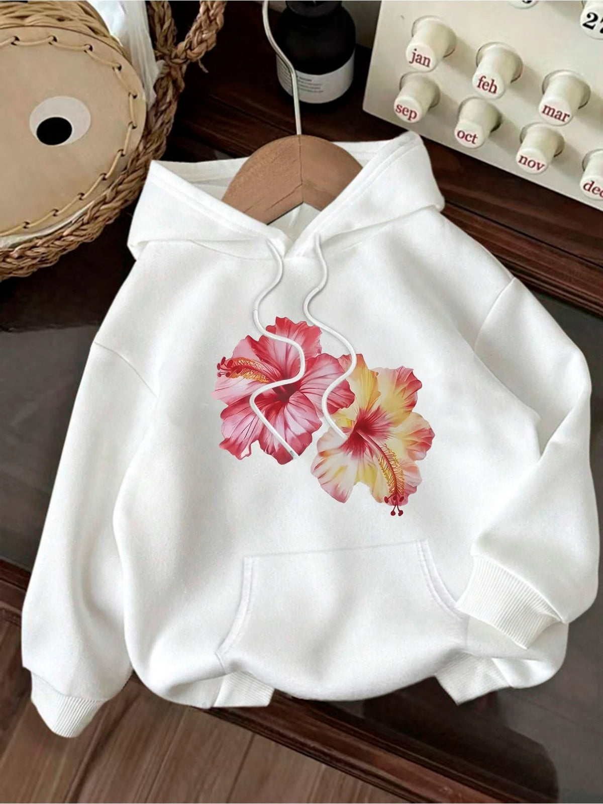 Felpa con cappuccio girocollo autunno e inverno da donna stampata con motivo floreale colorato Felpa casual a maniche lunghe Abbigliamento da donna
