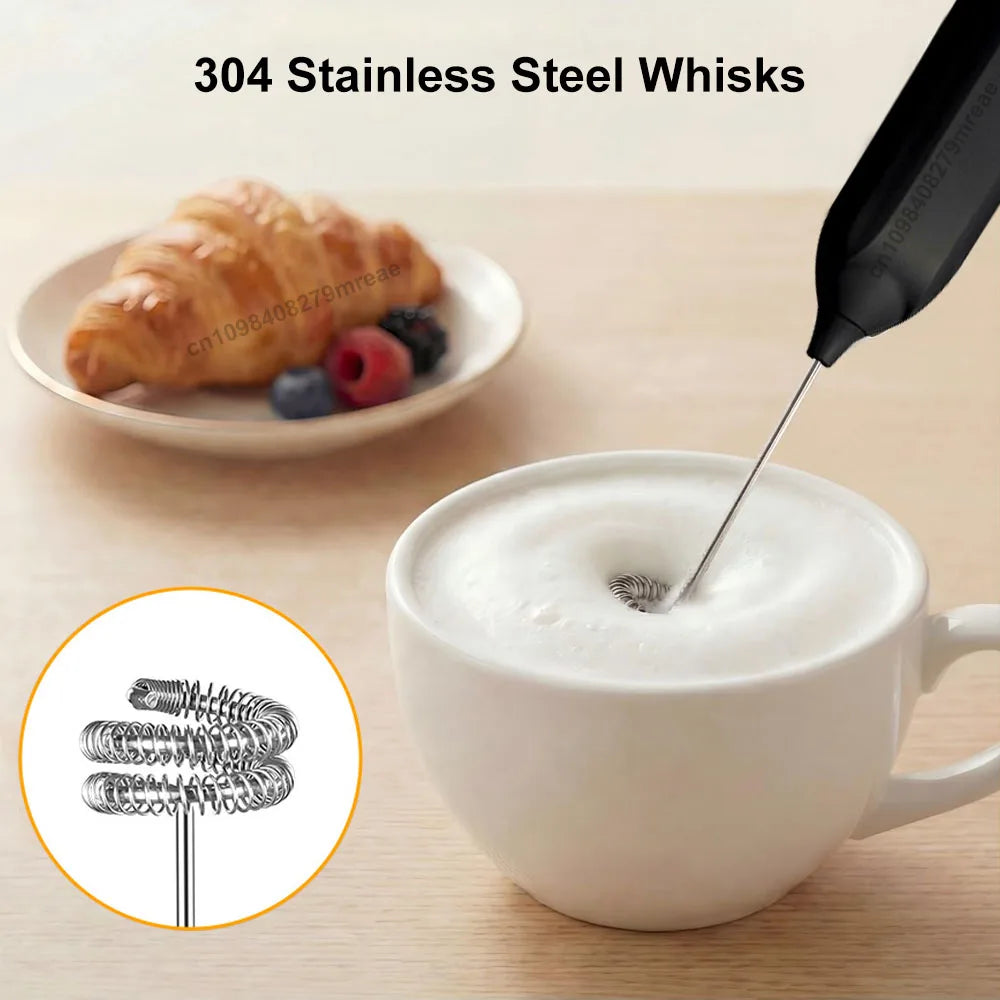 Electric Milk Frother Mini Coffee Whisk Mixer Wireless Milk Foamer Maker Type-C Rechargeable Egg Beater Handheld Stirrer Blender