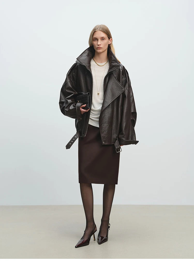 Mauroicardi Primavera Giacca oversize in morbida pelle Pu nera da uomo Cintura a maniche lunghe Designer di lusso Abiti di moda europei 2025