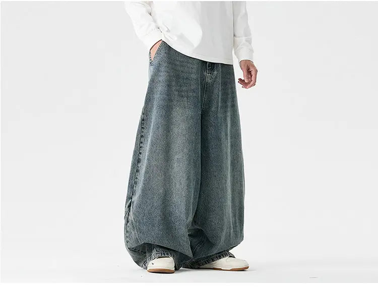 Pantaloni in denim a gamba larga da uomo streetwear Jeans larghi Harajuku Pantaloni jeans oversize casual da uomo Moda uomo di grandi dimensioni 5XL