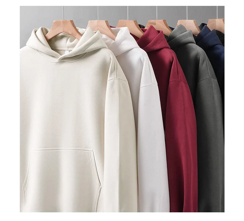 DUKEEN 450G Felpe con cappuccio da uomo pesanti 2025 Primavera e autunno Giacca sportiva con cappuccio tinta unita di base Abbigliamento da uomo di alta qualità