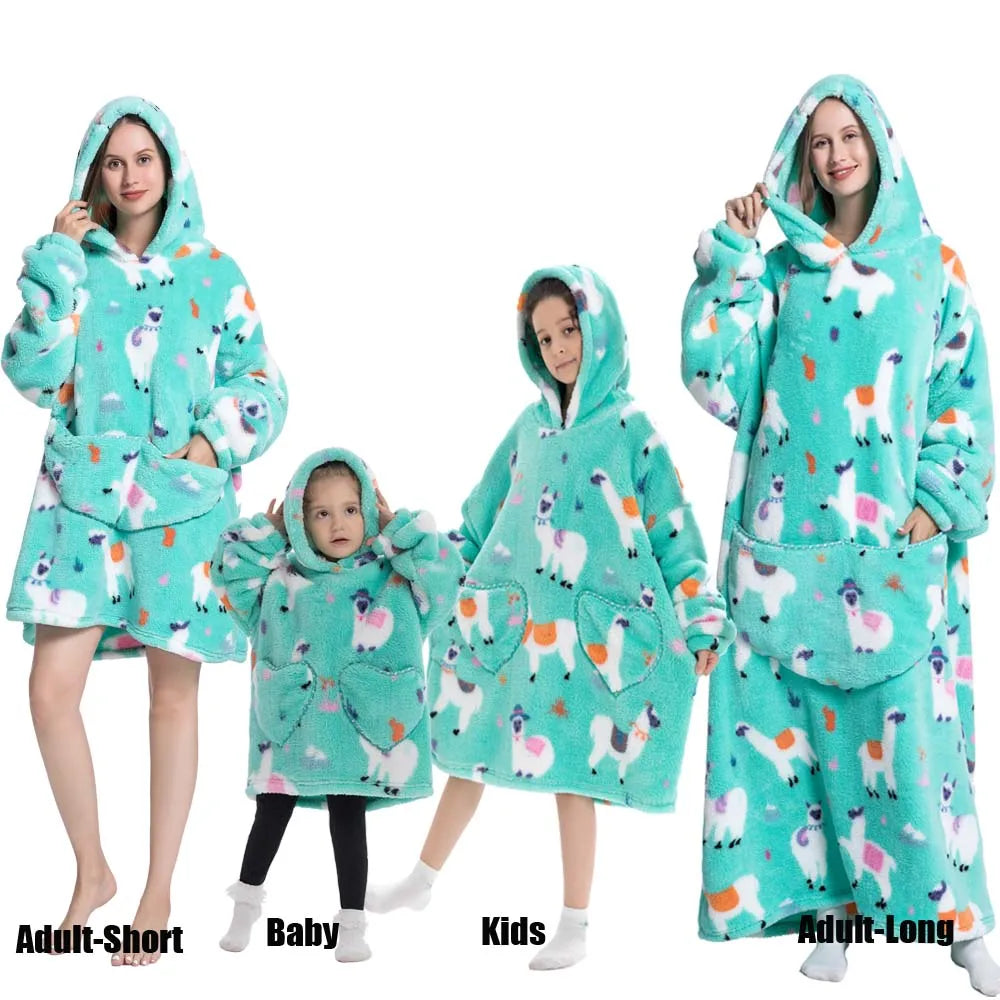 Felpe con cappuccio extra lunghe per donna Abbigliamento invernale per la casa Coperte di flanella per adulti con maniche Felpe con cappuccio morbide e calde per ragazze