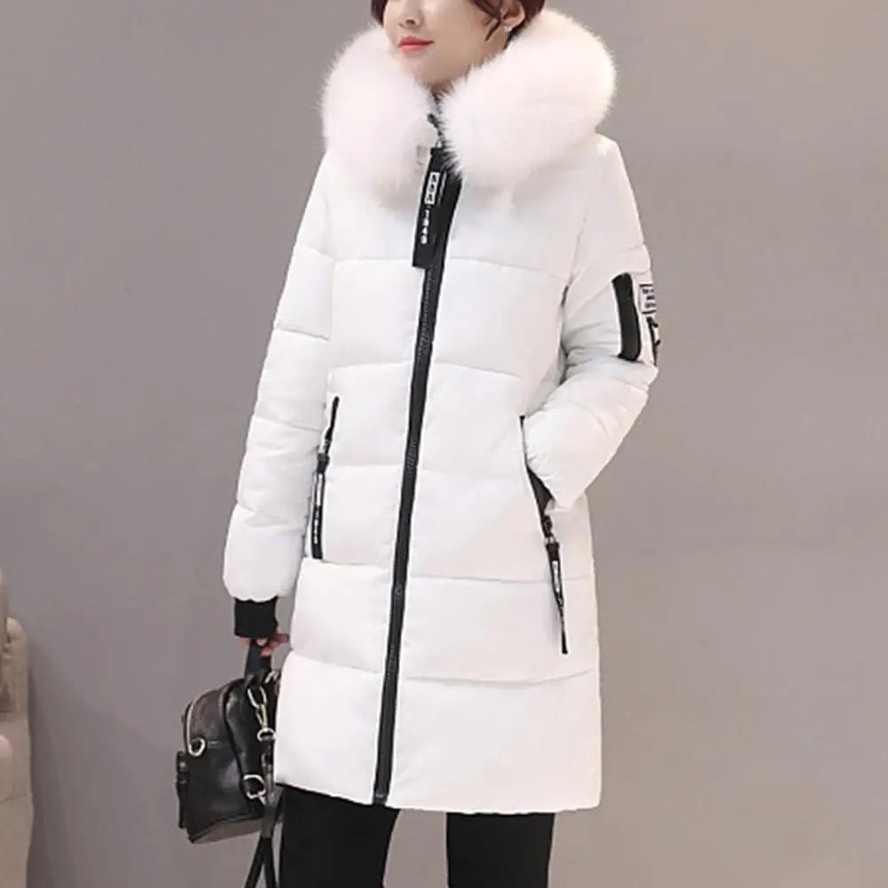 Giacche invernali da donna Piumini in cotone con cappuccio Top Parka di grandi dimensioni Mujer Cappotti Cappotto lungo Moda femminile Collo di pelliccia Abiti Capodanno