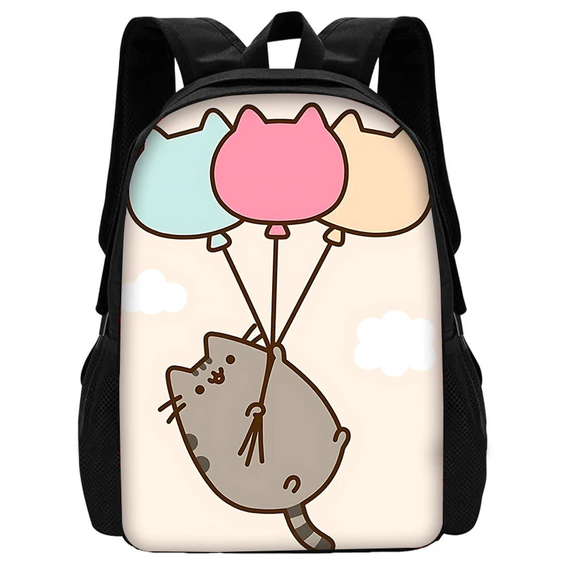 Zaino per bambini con gatti Kawaii Pusheens per la scuola con borse per il pranzo, borse per matite, borse per la scuola per ragazzi e ragazze, miglior regalo