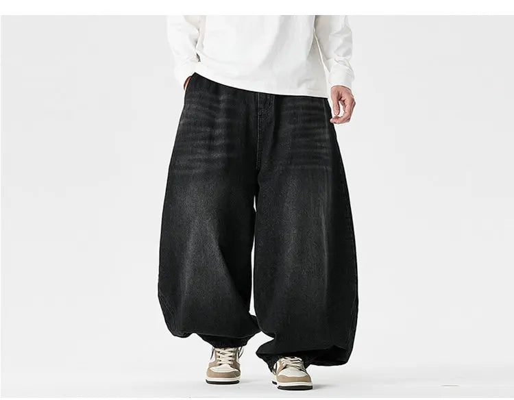 Pantaloni in denim a gamba larga da uomo streetwear Jeans larghi Harajuku Pantaloni jeans oversize casual da uomo Moda uomo di grandi dimensioni 5XL
