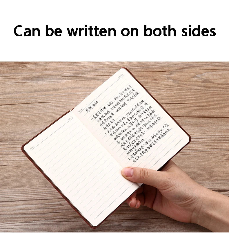 A6 Retro Style Pocket Type Mini Notebook Stamping Process Artificial PU Leather Writing Book Portable Notepad Office Bookkeeping
