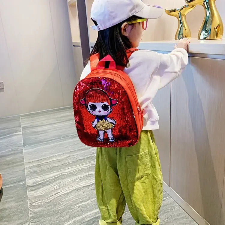 Borse zaino con paillettes per bambini carini 3-6 anni Borsa da scuola per bambini adorabili per asilo Moda Cartoon Borse per neonate Zaino