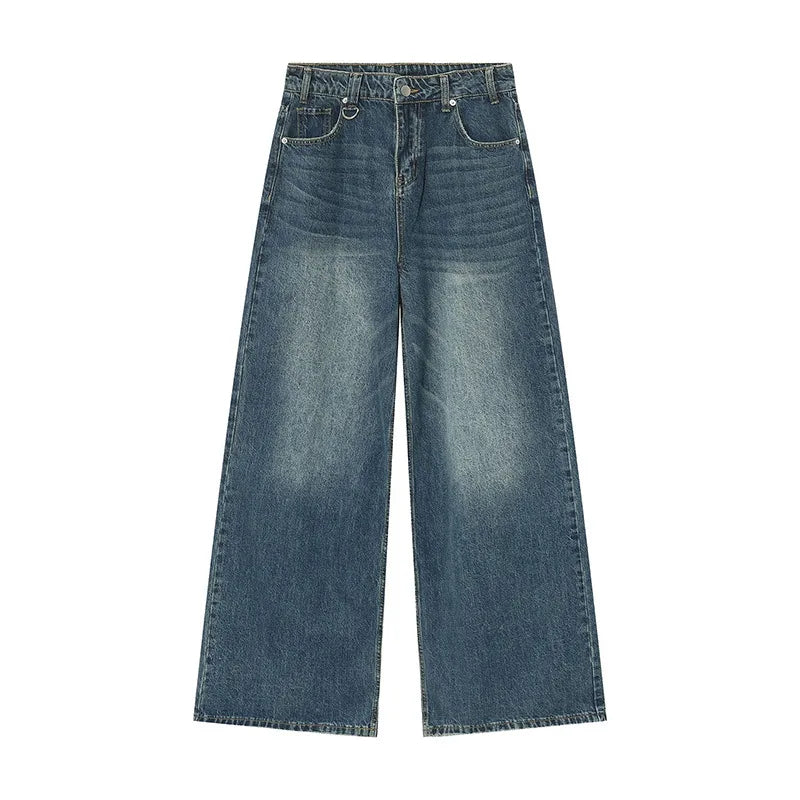 IEFB Pantaloni in denim da uomo estivi Vecchio blu lavato Jeans maschili Dritto Casual da uomo Pantaloni larghi a gamba larga Nuova moda 9C354