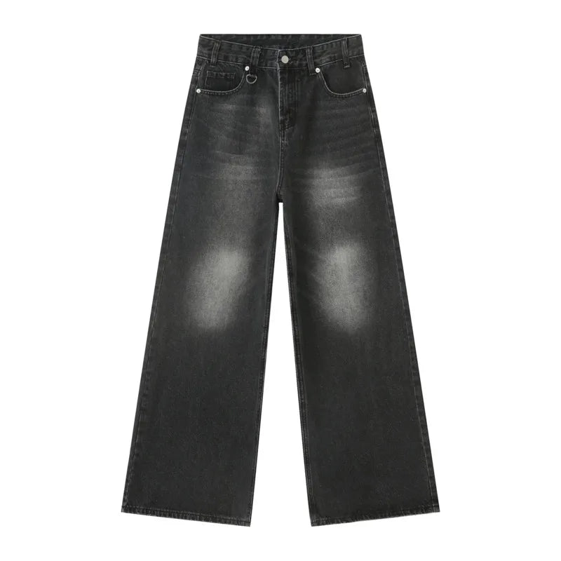 IEFB Pantaloni in denim da uomo estivi Vecchio blu lavato Jeans maschili Dritto Casual da uomo Pantaloni larghi a gamba larga Nuova moda 9C354