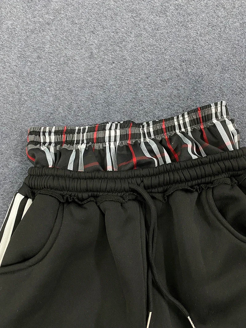 Set da due pezzi vestibilità ampia stile college retrò americano con pantaloni da bagno finti con doppia testa a doppia vita per il tempo libero sportivo Moda 2025