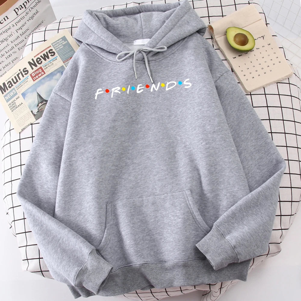 Sitcom Movie Friends Felpa con cappuccio da uomo stampata Felpa in pile coreano Semplice girocollo con cappuccio Street Oversize Abbigliamento da uomo autunnale