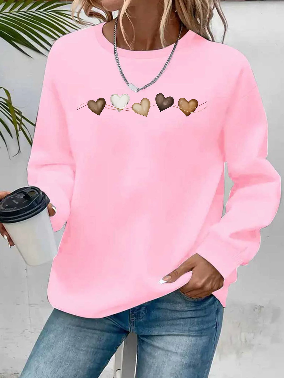 Pullover con cappuccio girocollo a maniche lunghe in velluto stampato con motivo a lettere comode e casual autunnali e invernali da donna