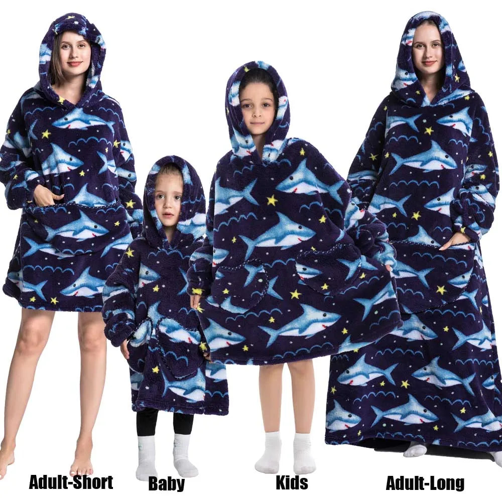 Felpe con cappuccio extra lunghe per donna Abbigliamento invernale per la casa Coperte di flanella per adulti con maniche Felpe con cappuccio morbide e calde per ragazze