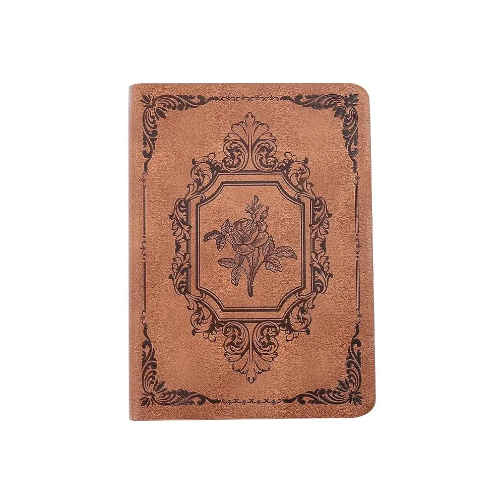 144 Sheets A6 Vintage PU Leather Journal Book Portable Lined Thick Paper Notebook Writing Diary Monthly Schedule Weekly Planner