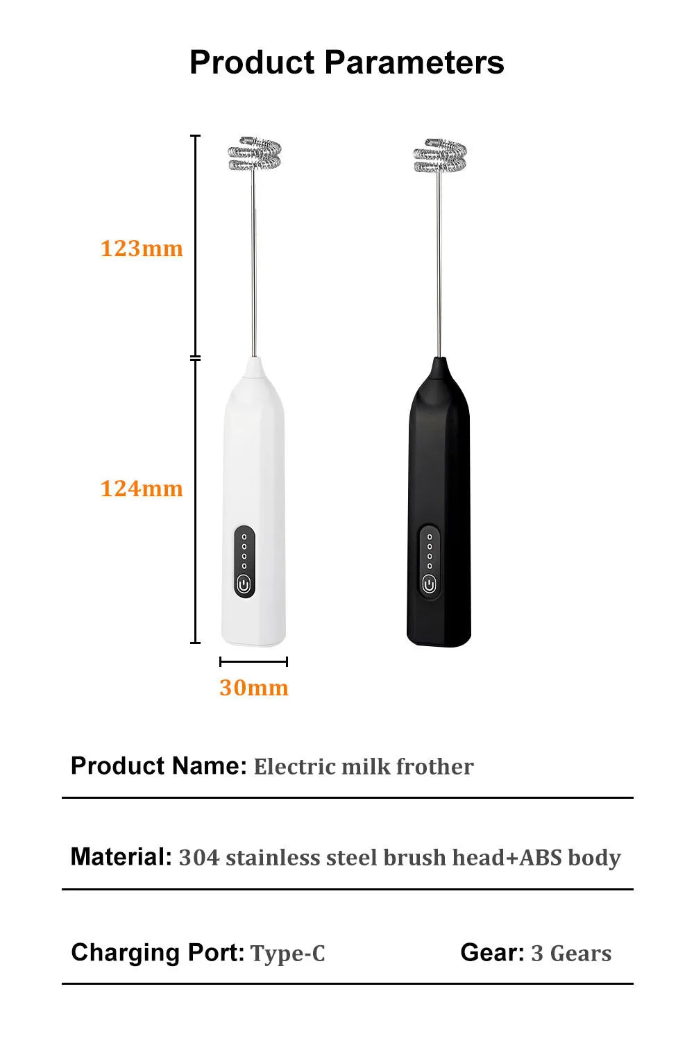 Electric Milk Frother Mini Coffee Whisk Mixer Wireless Milk Foamer Maker Type-C Rechargeable Egg Beater Handheld Stirrer Blender