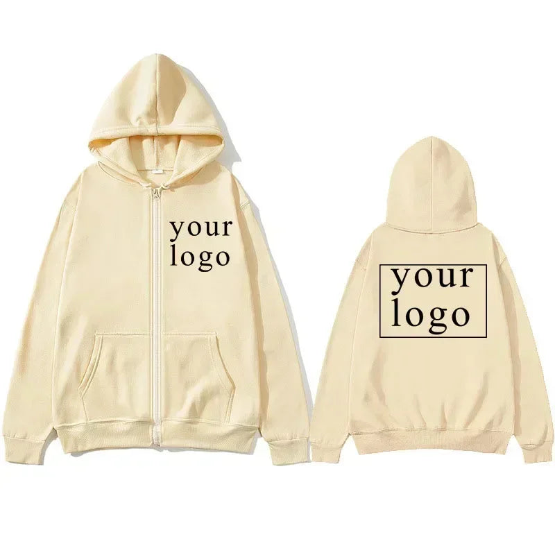 Felpa con cappuccio cardigan con cerniera nuova uomo donna fai da te 2025 Nuova moda il tuo design Logo del marchio/immagine personalizzata personalizzata ovunque