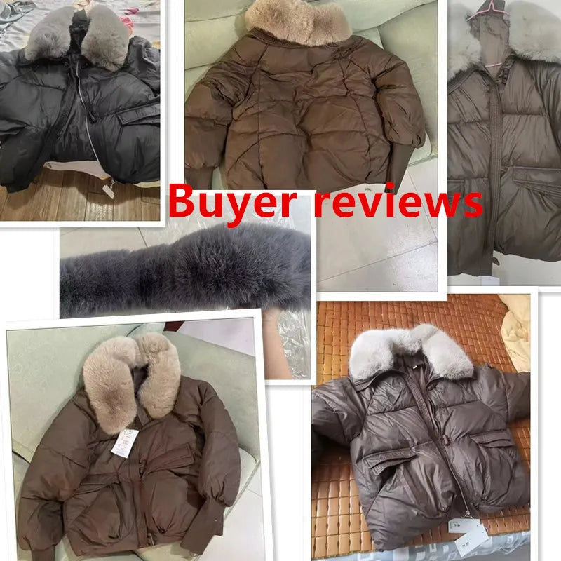 2025 inverno nuovo piumino corto imbottito donna Parka collo di pelliccia cappotti di cotone spesso vestiti nero tuta sportiva casual femminile nuovo