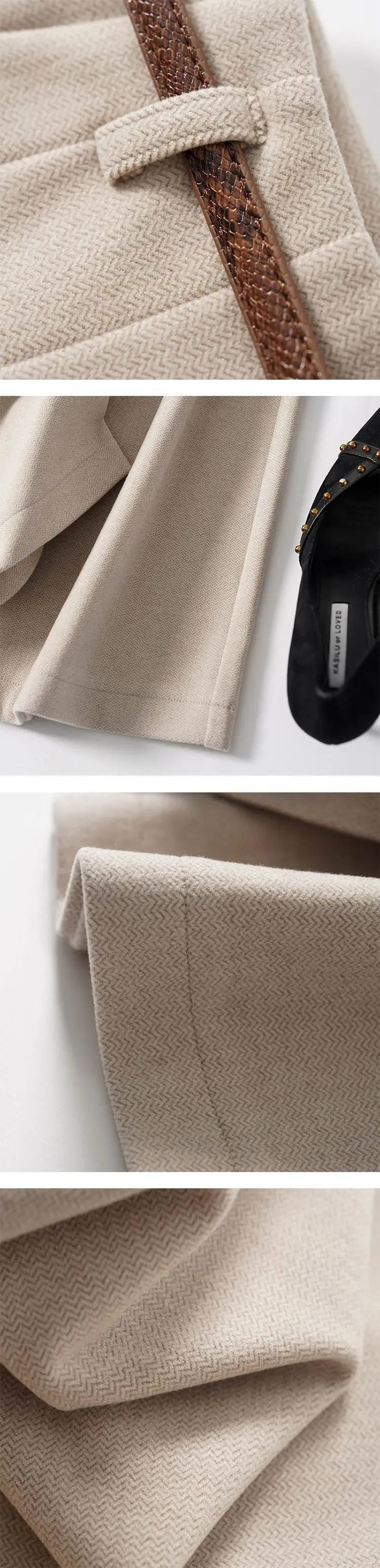 CGC Pantaloni larghi larghi a vita alta alla moda coreana Pantaloni di lana da donna Pantaloni larghi dritti solidi semplici Pantaloni da jogging casual
