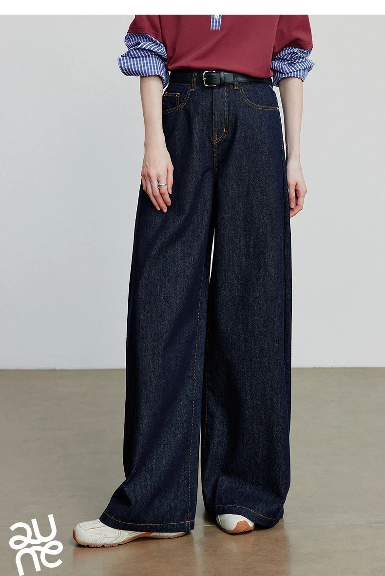 TOYOUTH Jeans denim da donna 2025 Autunno Nuovi pantaloni larghi a banana curvi larghi