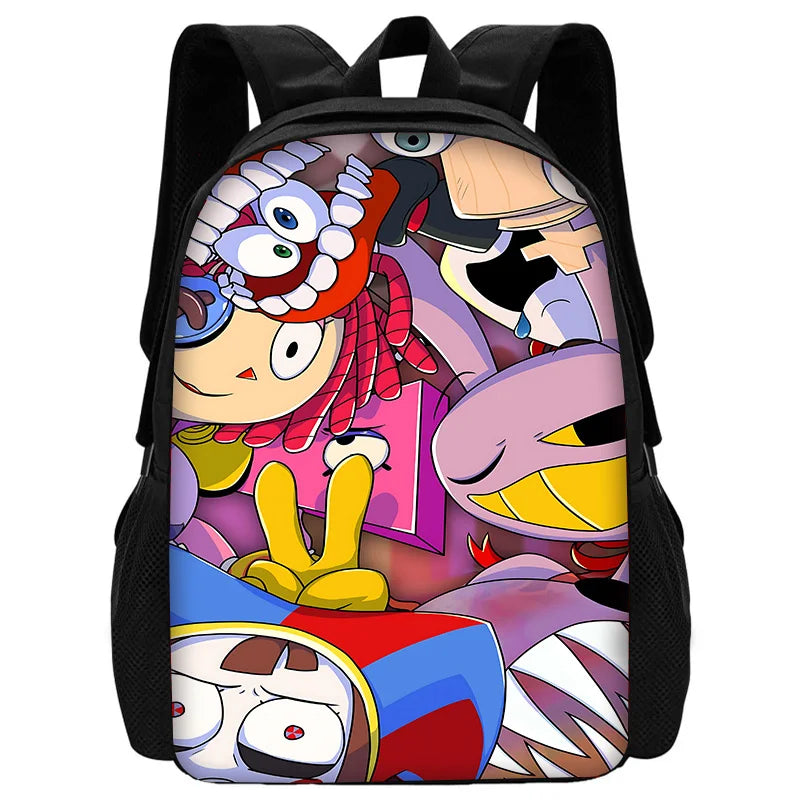 Zaino scolastico per bambini Cartoon A-AmazingS DigitalS Circus con borse per il pranzo, astucci, zaini scolastici per ragazzi e ragazze, miglior regalo