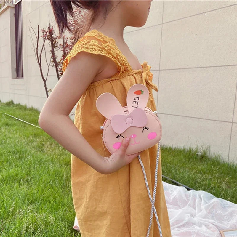 Bambini Neonate Ragazzi Cartone animato Animale Borsa Borsa a tracolla Design Borsa Borse Borse in pelle PU Simpatico coniglio Borsa a tracolla con chiusura a scatto 2024 Regalo