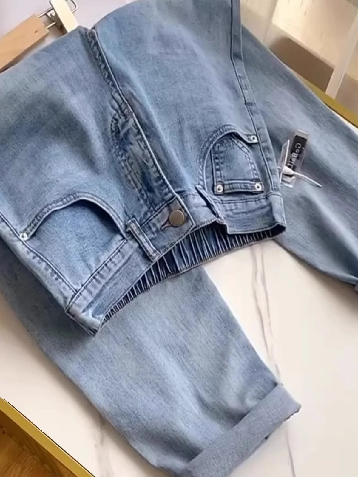 Nuovi Jeans Estivi Sottili Taglie Forti da Donna, Pantaloni Harlan Larghi che Nascondono il Corpo, Trendy per Donne con Forma a Pera e Curvilinee