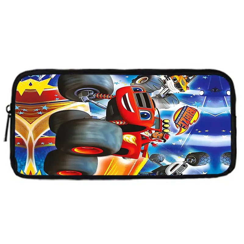 Zaino Scolastico 3D Cartoon Blaze Monster Machines con Borsa Pranzo, Astuccio, Zaino per Bambini e Bambine, Miglior Regalo