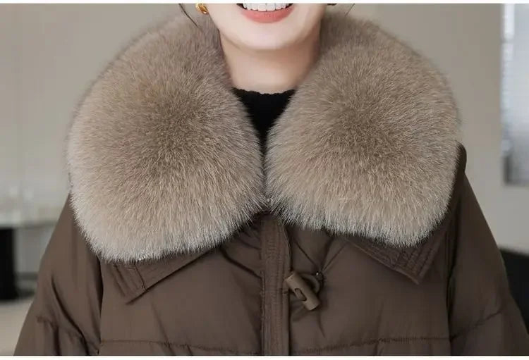 2025 inverno nuovo piumino corto imbottito donna Parka collo di pelliccia cappotti di cotone spesso vestiti nero tuta sportiva casual femminile nuovo