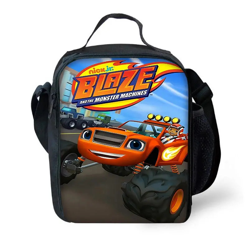 Zaino Scolastico 3D Cartoon Blaze Monster Machines con Borsa Pranzo, Astuccio, Zaino per Bambini e Bambine, Miglior Regalo