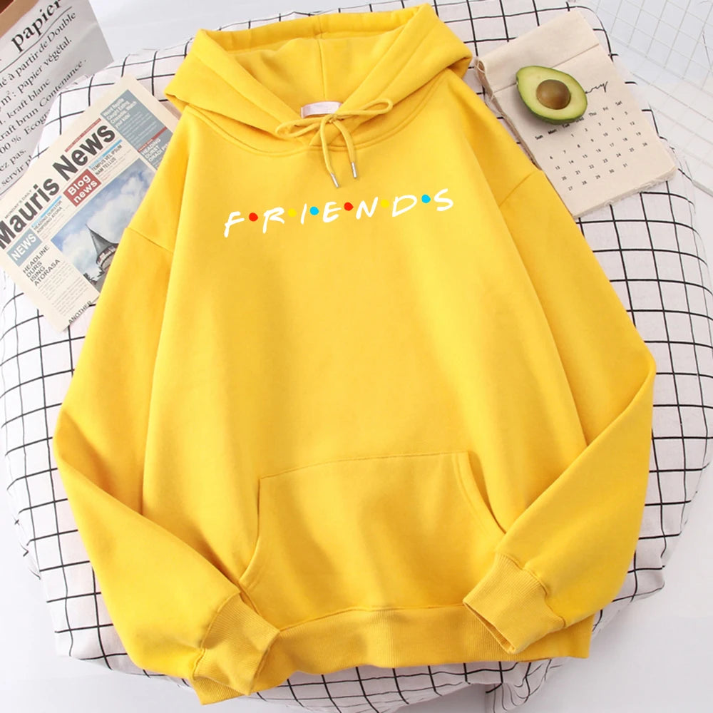 Sitcom Movie Friends Felpa con cappuccio da uomo stampata Felpa in pile coreano Semplice girocollo con cappuccio Street Oversize Abbigliamento da uomo autunnale