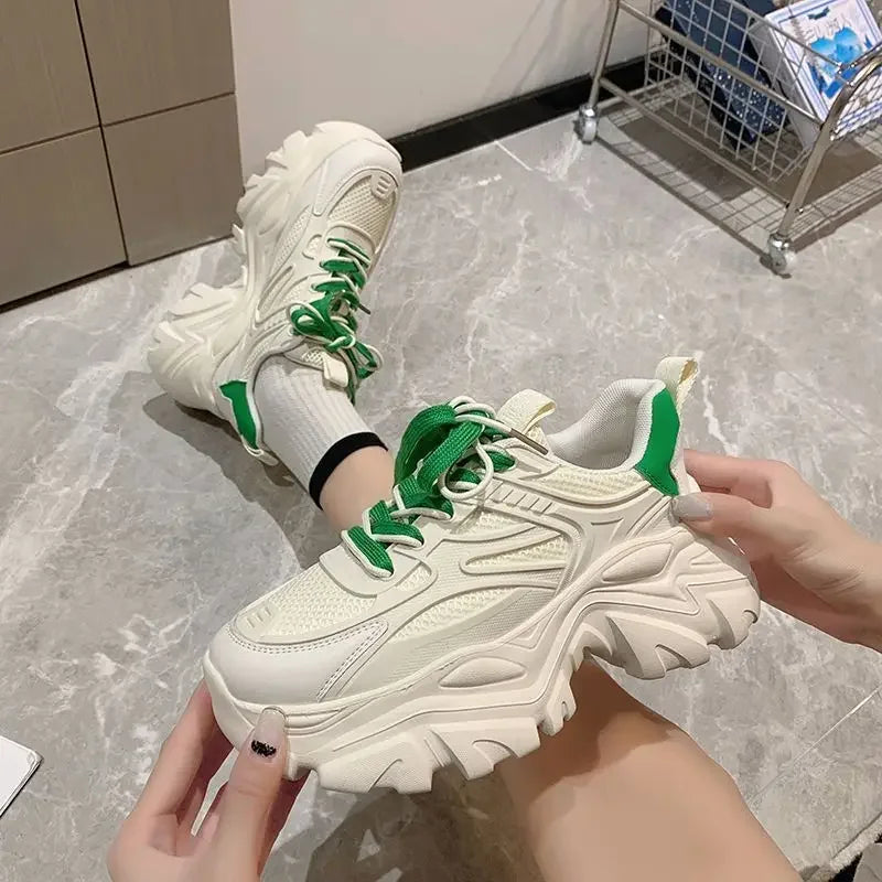 Women Footwear Whit High On Platform Ladies Shoes Daily Routine Light Korean Quality Cheap Vulcanized For Stylish Offer 39