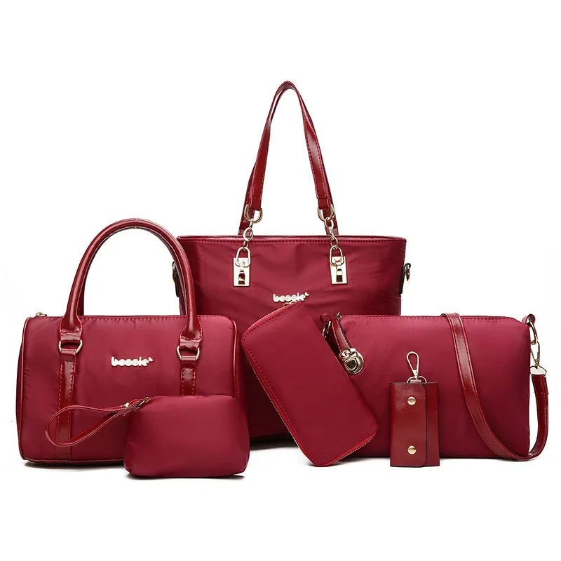 TRAVEASY 6 Set Borsa da donna alla moda Oxford Nuove borse da donna Borse tote di grande capacità Borsa a tracolla piccola per donna