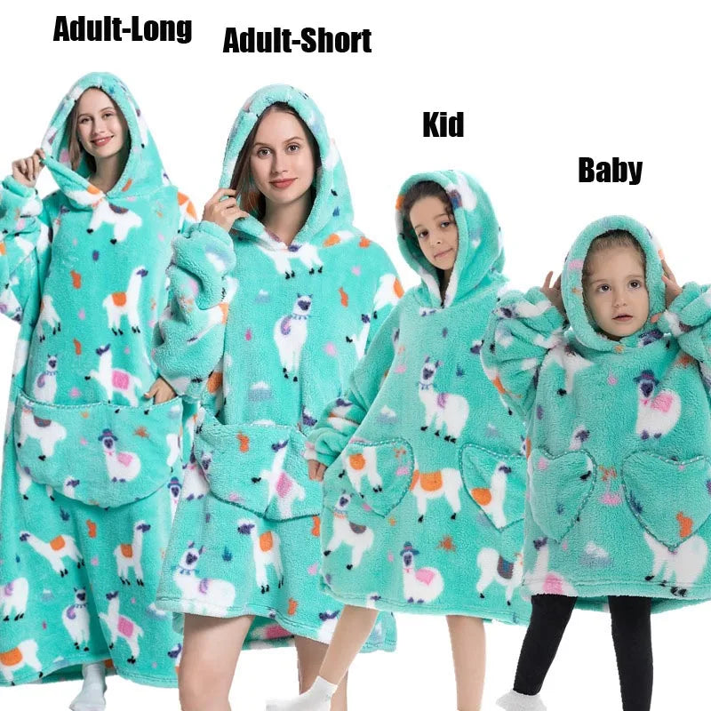 Felpe con cappuccio extra lunghe per donna Abbigliamento invernale per la casa Coperte di flanella per adulti con maniche Felpe con cappuccio morbide e calde per ragazze