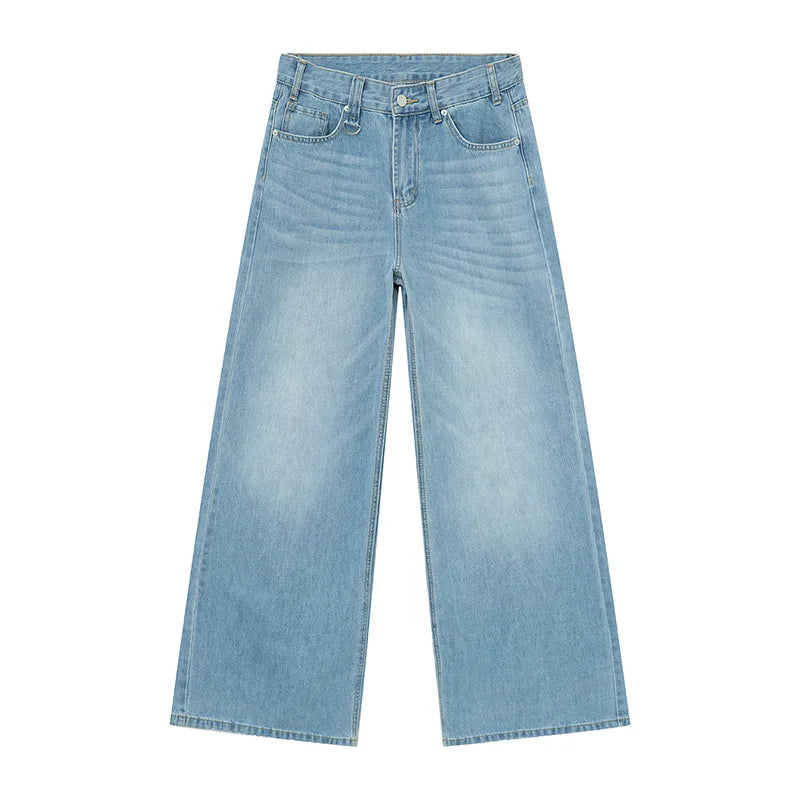 IEFB Pantaloni in denim da uomo estivi Vecchio blu lavato Jeans maschili Dritto Casual da uomo Pantaloni larghi a gamba larga Nuova moda 9C354