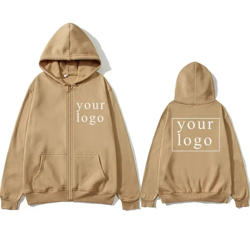Felpa con cappuccio cardigan con cerniera nuova uomo donna fai da te 2025 Nuova moda il tuo design Logo del marchio/immagine personalizzata personalizzata ovunque
