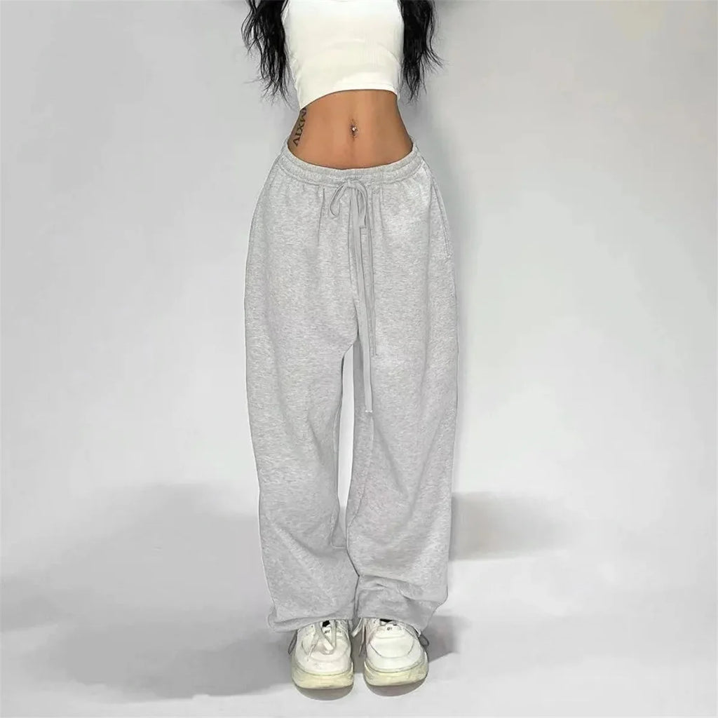 Y2k Grigio Pantaloni Casual Vintage Funzionale Tattico da Uomo Premium da Jogging Pantaloni a Gamba Larga con Coulisse Streetwear Pantaloni Sportivi