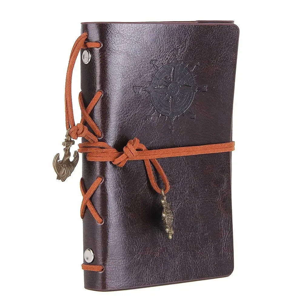 Retro Notebooks & Journals Agenda  Binder Sketch Book Leather Soft Cover 14x10cm Replaceable Kraft Paper Inner Korean Stationery