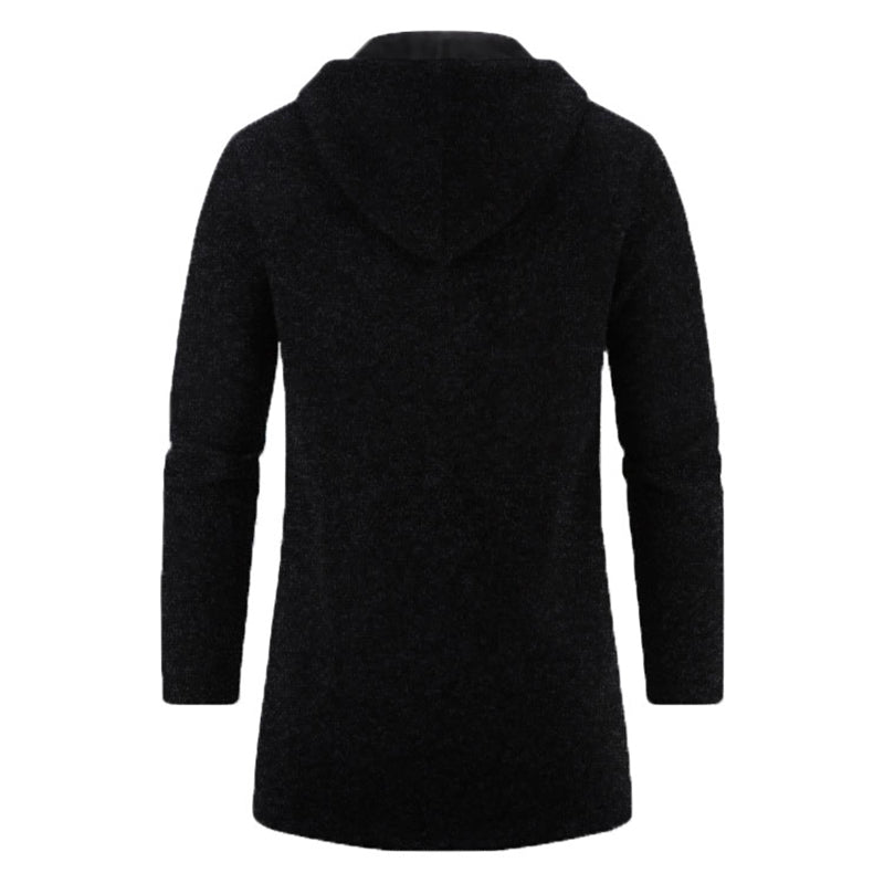 Felpe con cappuccio da uomo Felpe a maniche lunghe da uomo con cerniera con cappuccio Giacca invernale oversize da uomo Cappotto maglione nero