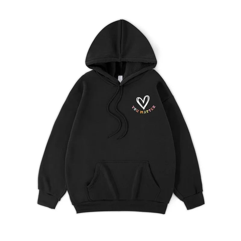 Caro persona dietro la felpa con cappuccio da donna lettere colorate caldo pile donna felpa con cappuccio fodera in pelliccia felpe con cappuccio primavera autunno Y2K top casual