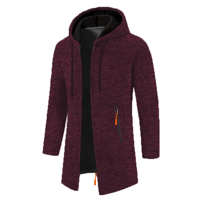 Felpe con cappuccio da uomo Felpe a maniche lunghe da uomo con cerniera con cappuccio Giacca invernale oversize da uomo Cappotto maglione nero