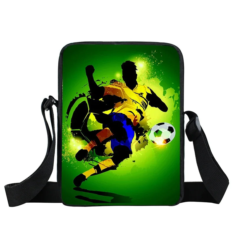 Cool Footbally / Soccerly Print Messenger Bag ragazze ragazzi borse borsa a tracolla per bambini da viaggio borse a tracolla per bambini