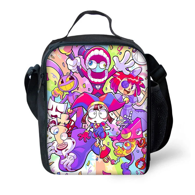Zaino scolastico per bambini Cartoon A-AmazingS DigitalS Circus con borse per il pranzo, astucci, zaini scolastici per ragazzi e ragazze, miglior regalo