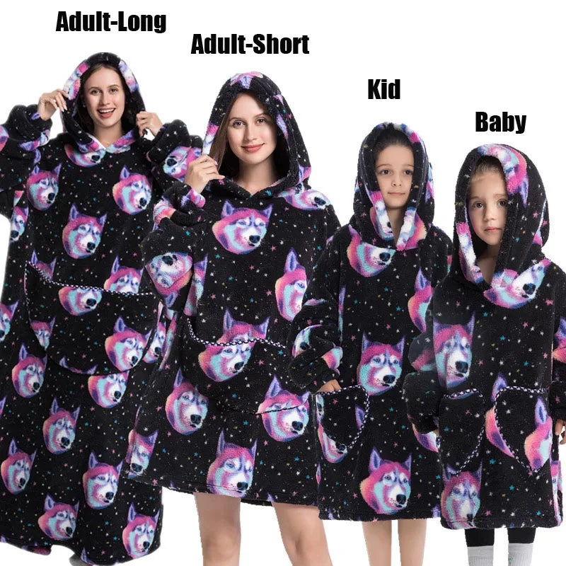 Felpe con cappuccio extra lunghe per donna Abbigliamento invernale per la casa Coperte di flanella per adulti con maniche Felpe con cappuccio morbide e calde per ragazze