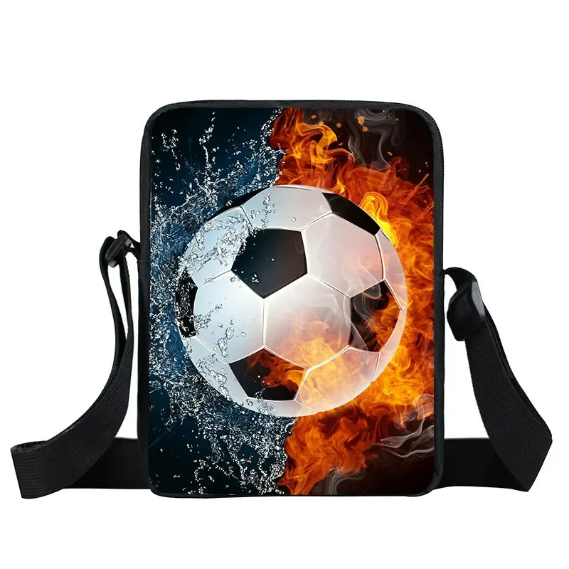 Cool Footbally / Soccerly Print Messenger Bag ragazze ragazzi borse borsa a tracolla per bambini da viaggio borse a tracolla per bambini