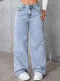 Jeans da donna in denim a gamba larga a gamba dritta Y2K Autunno Inverno 2025 Pantaloni larghi retrò stile coreano Jeans versatili da strada di moda