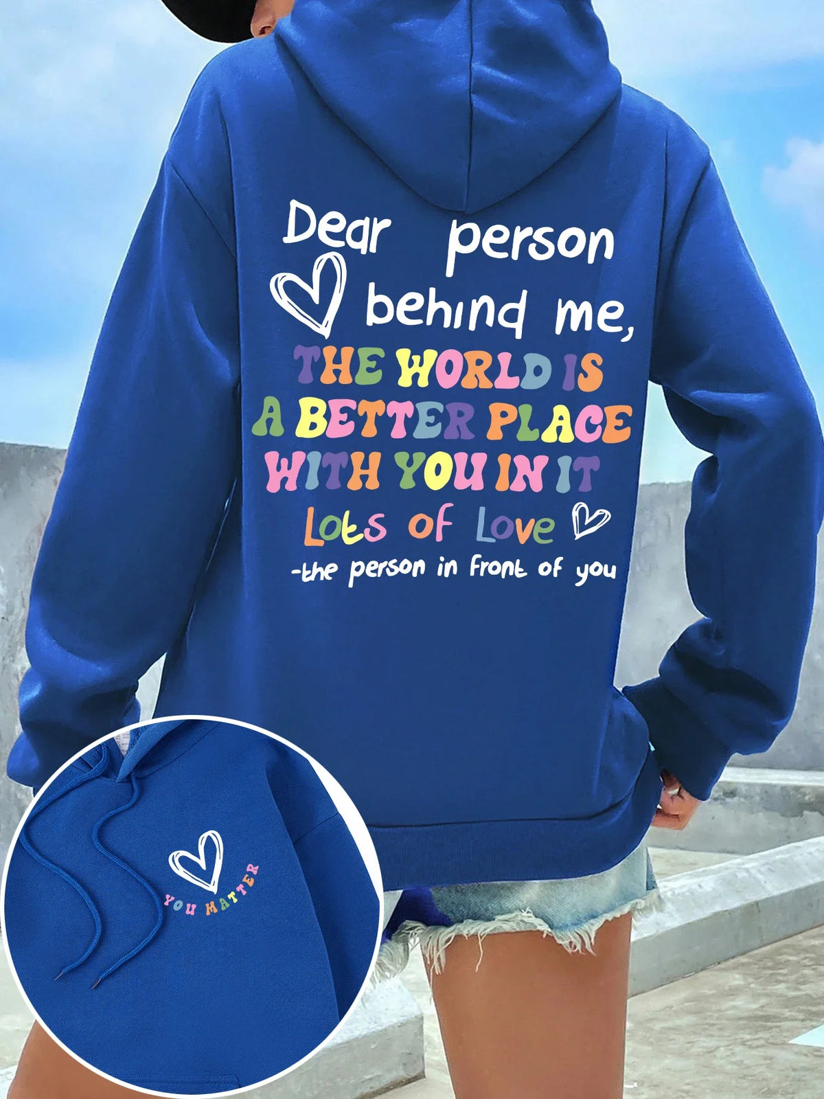 Caro persona dietro la felpa con cappuccio da donna lettere colorate caldo pile donna felpa con cappuccio fodera in pelliccia felpe con cappuccio primavera autunno Y2K top casual