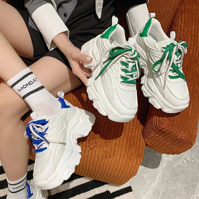 Women Footwear Whit High On Platform Ladies Shoes Daily Routine Light Korean Quality Cheap Vulcanized For Stylish Offer 39